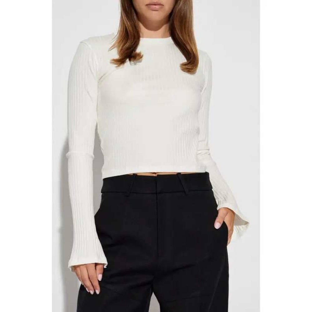 IRO PARIS Ersilia Jumper Long Sleeve Top Womens L White Split Cuff Parisian Chic